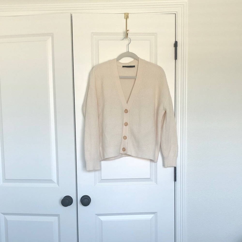 Jenni Kayne Cream Button-Up Cardigan